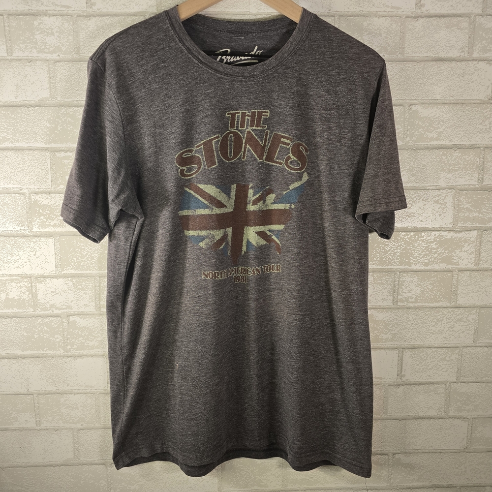 The Rolling Stones North American Tour 1981 T Shirt Size Men's Large Gray